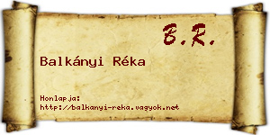 Balkányi Réka névjegykártya