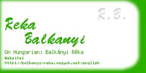 reka balkanyi business card