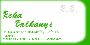 reka balkanyi business card